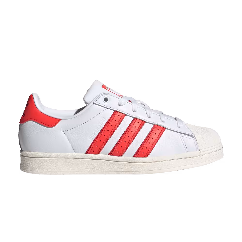 adidas Women's Superstar White Bright Red