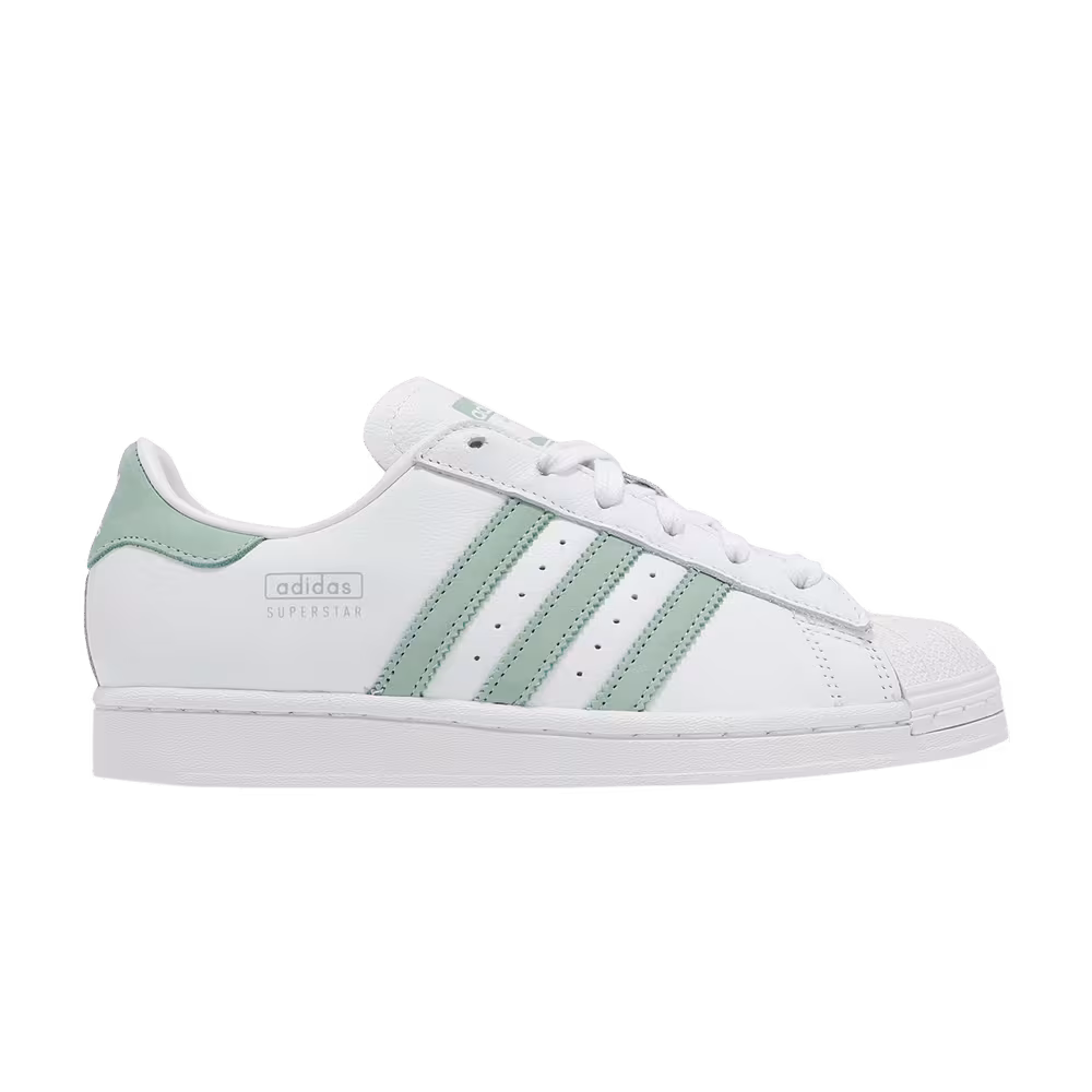 Adidas Women's Superstar White Hazy Green