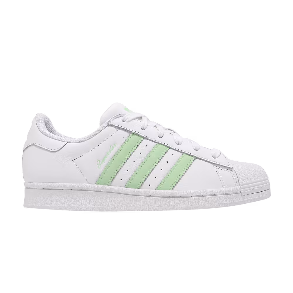 Adidas Women's Superstar White Semi Green Spark