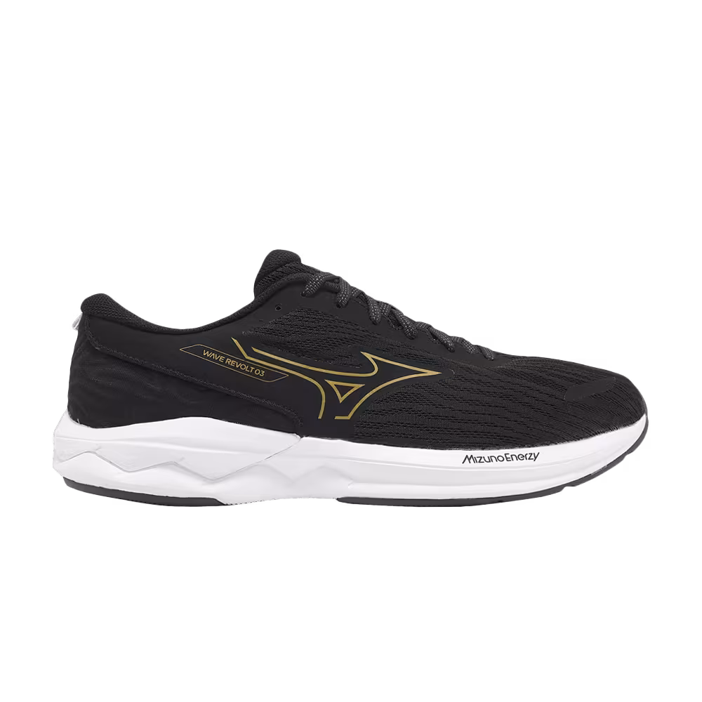 Mizuno Wave Revolt 3 Black Golden Halo