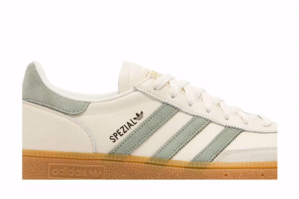adidas Handball Spezial Off White Silver Green, view 3