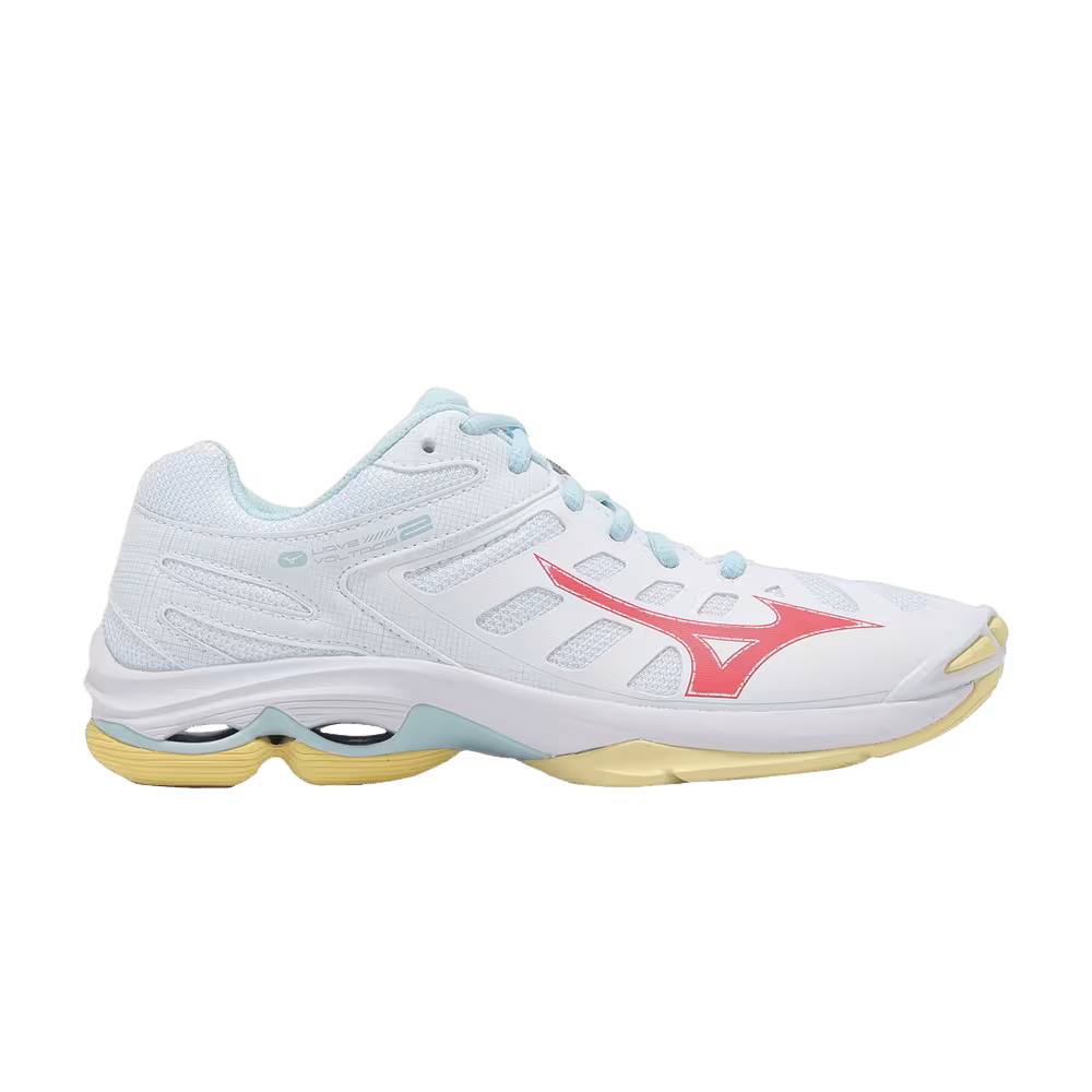 Mizuno Women's Wave Voltage 2 White Calypso Coral