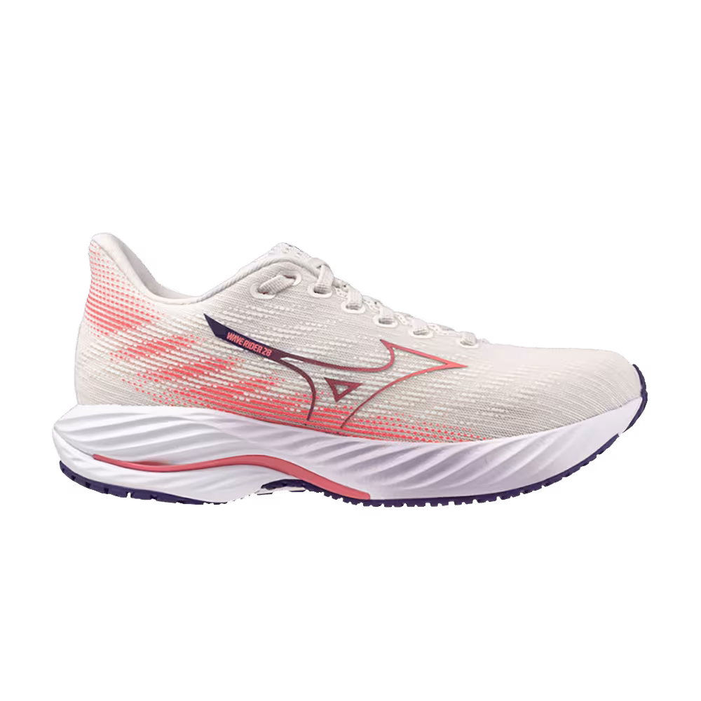 Mizuno Women's Wave Rider 28 Snow White Camellia Rose