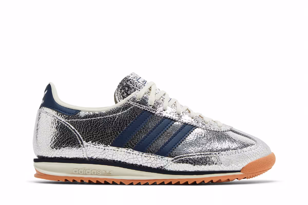 adidas Women's SL72 OG Silver Metallic Collegiate Navy, view 2