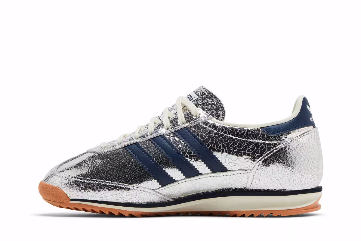 adidas Women's SL72 OG Silver Metallic Collegiate Navy, view 4