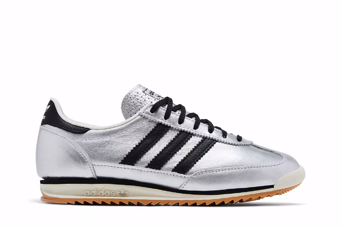 adidas Women's SL72 OG Silver Metallic Black, view 2