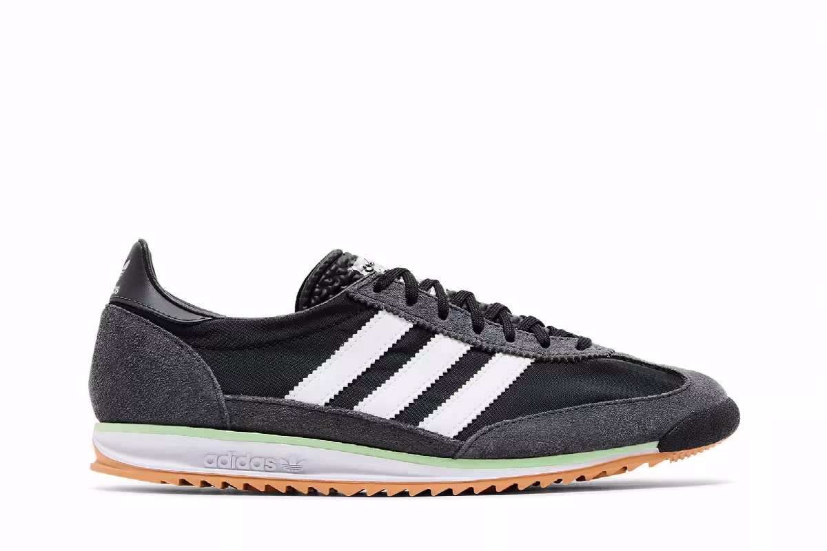 adidas Women's SL72 OG Black Carbon Green, view 2