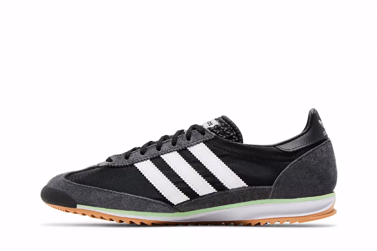 adidas Women's SL72 OG Black Carbon Green, view 4