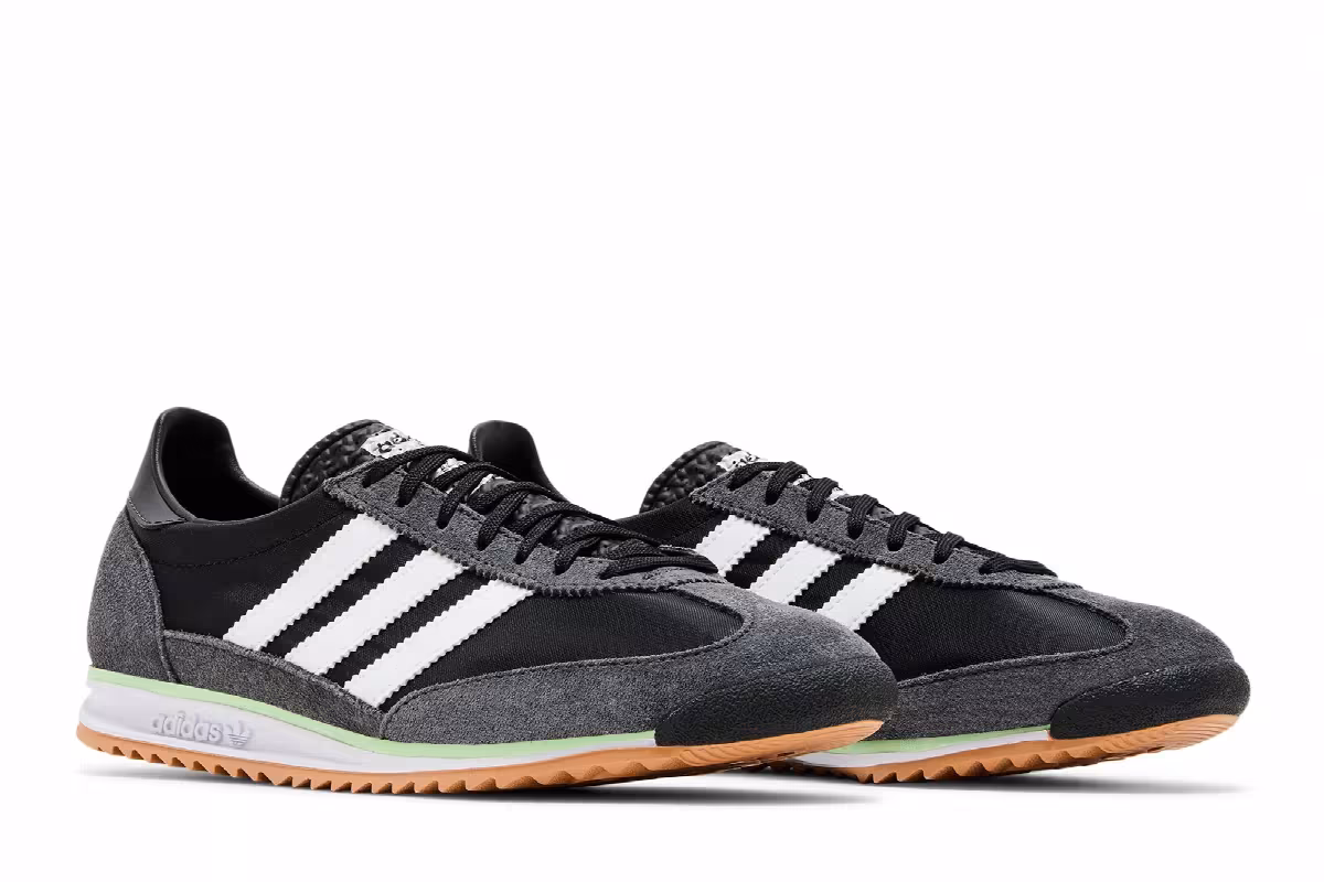 adidas Women's SL72 OG Black Carbon Green, view 9