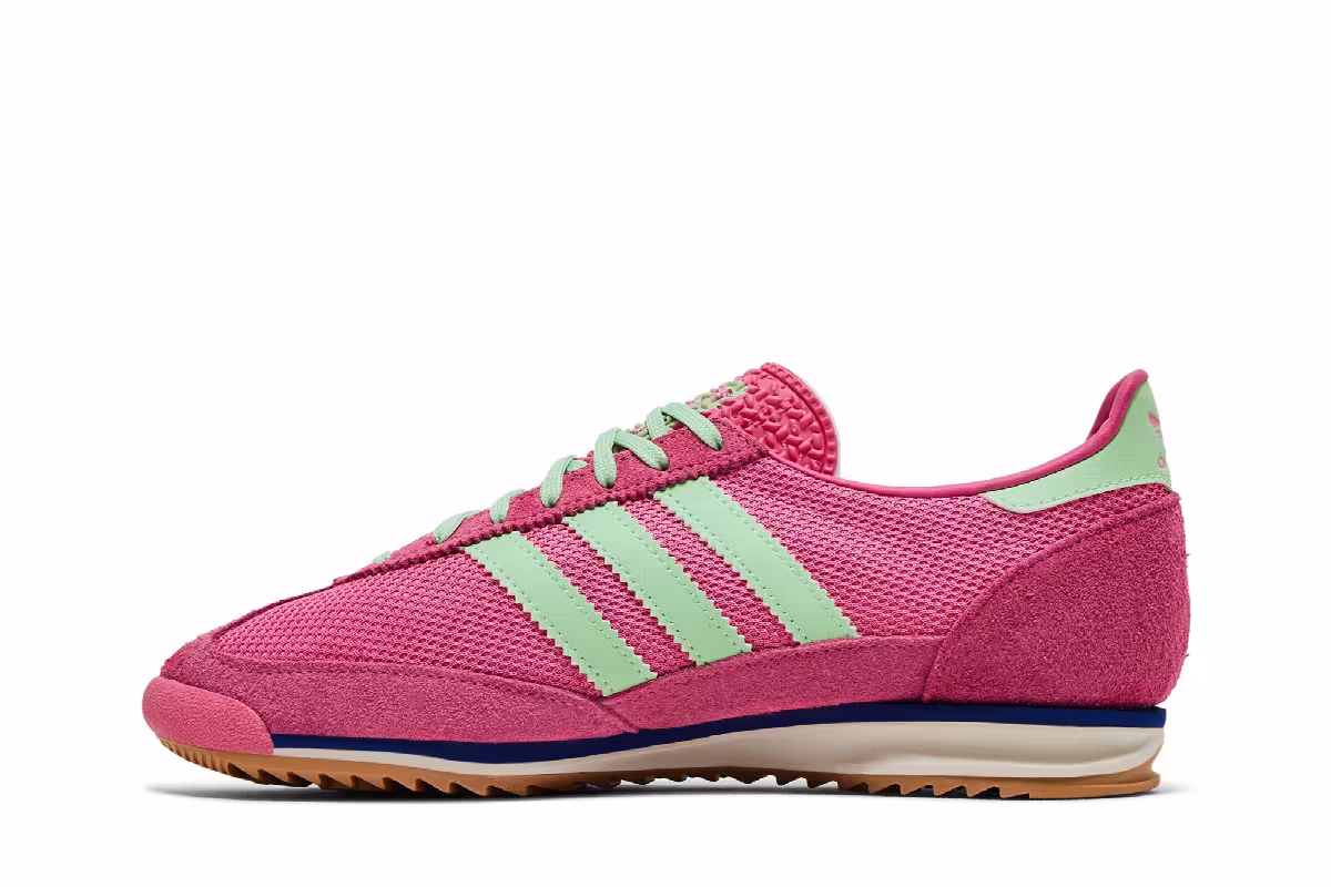 adidas Women's SL72 OG Pink Fusion Green Spark, view 4