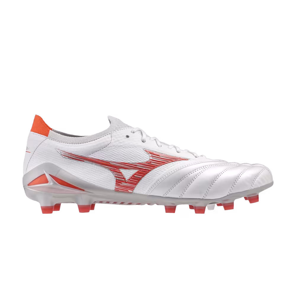 Mizuno Morelia Neo 4 Beta Made in Japan Super White Pearl Red