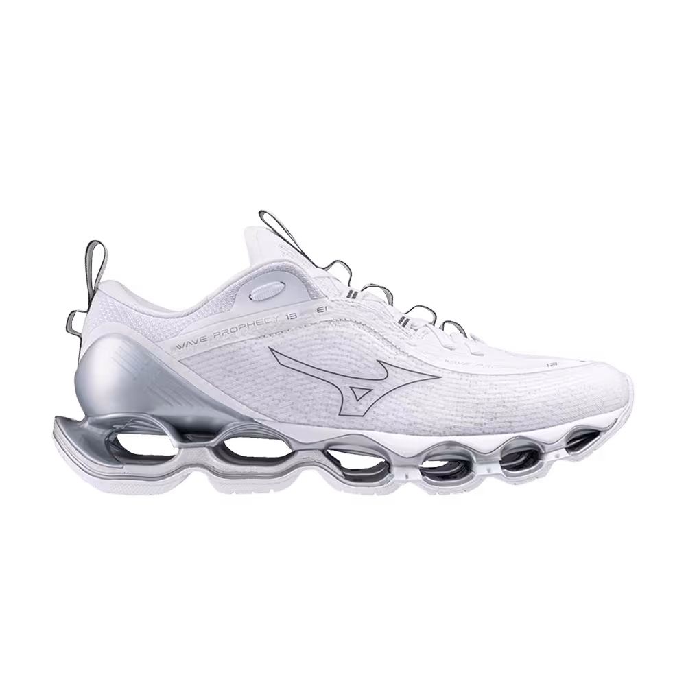 Mizuno Women's Wave Prophecy 13 White Metallic Grey