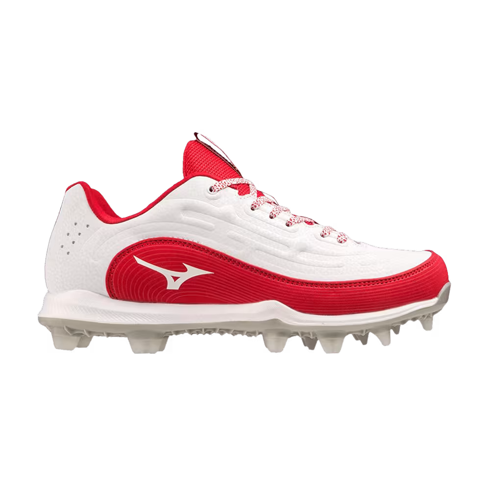 Mizuno Women's 9-Spike Advanced Finch Elite 6 Low TPU White Red