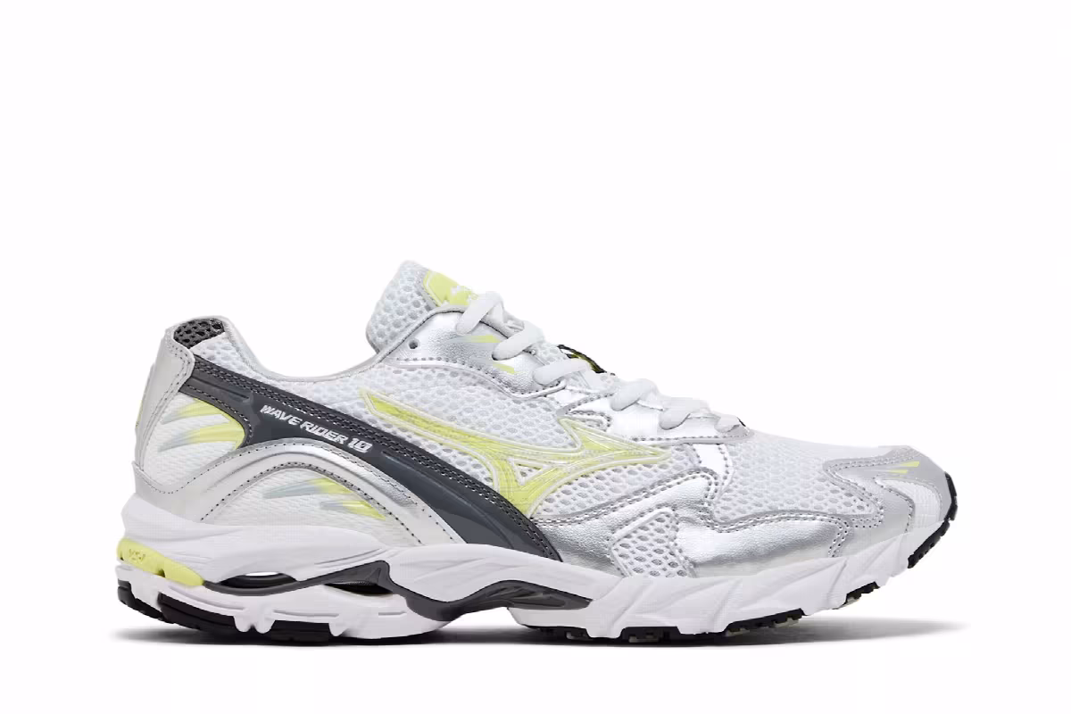 Mizuno Wave Rider 10 White Sunny Lime, view 2