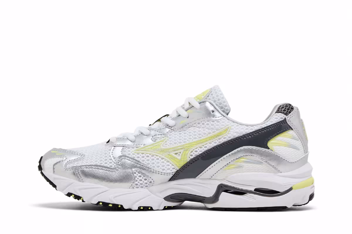 Mizuno Wave Rider 10 White Sunny Lime, view 4