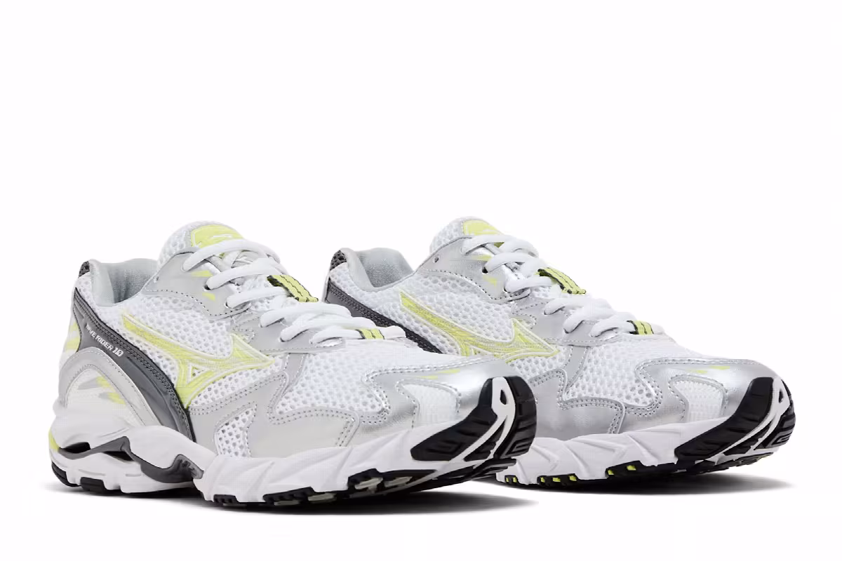 Mizuno Wave Rider 10 White Sunny Lime, view 9