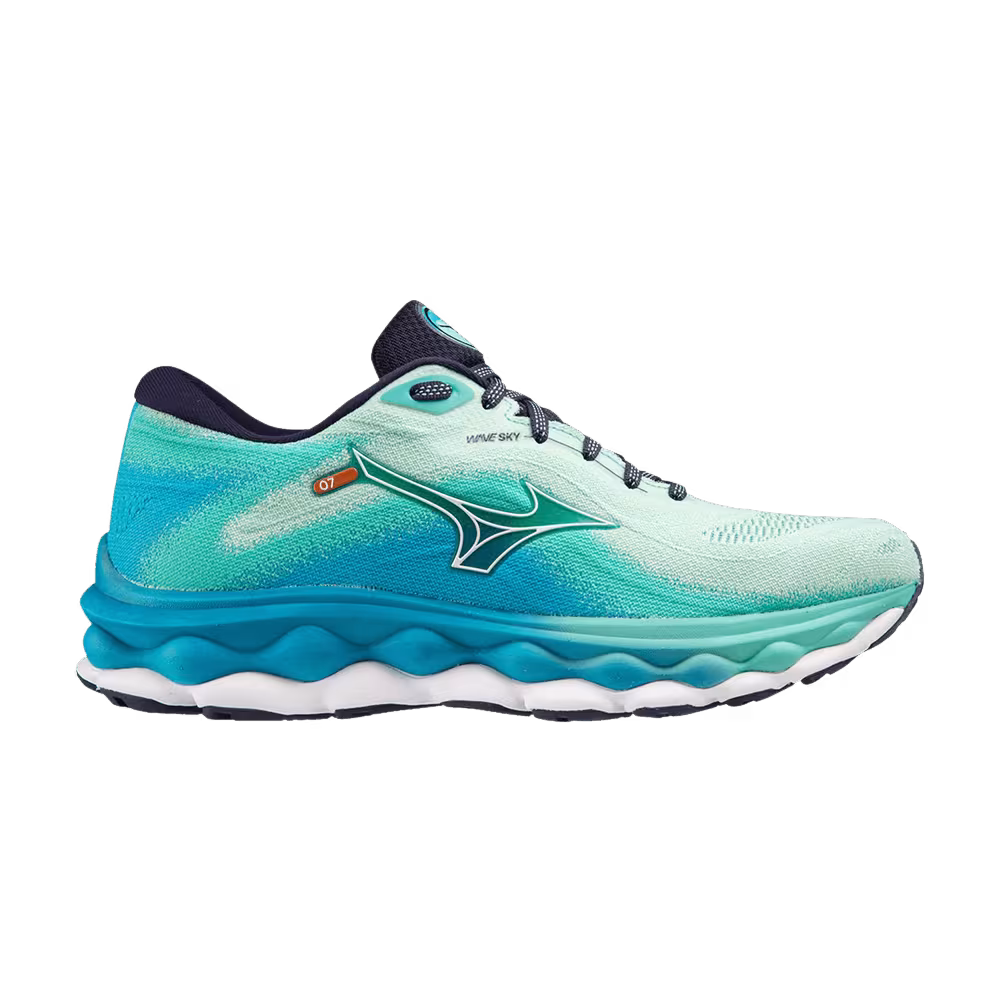 Mizuno Women's Wave Sky 7 Beveled Glass White