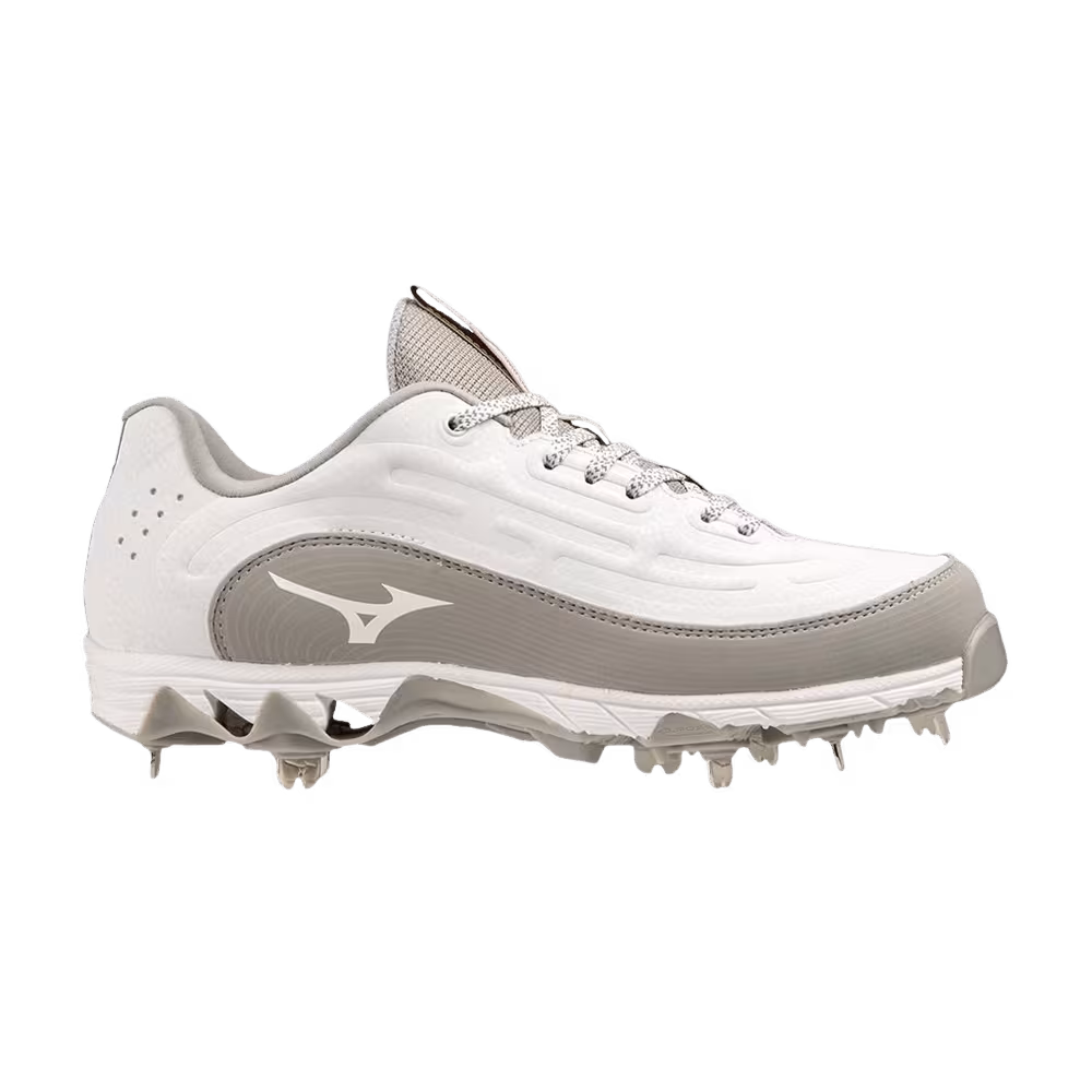 Mizuno Women's 9-Spike 8 Low White Grey