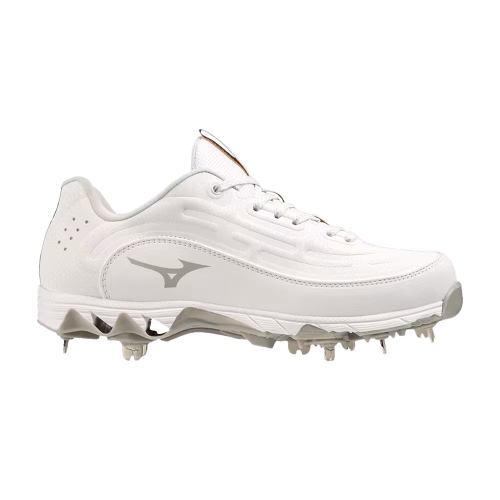 Mizuno Women's 9-Spike 8 Low White Grey