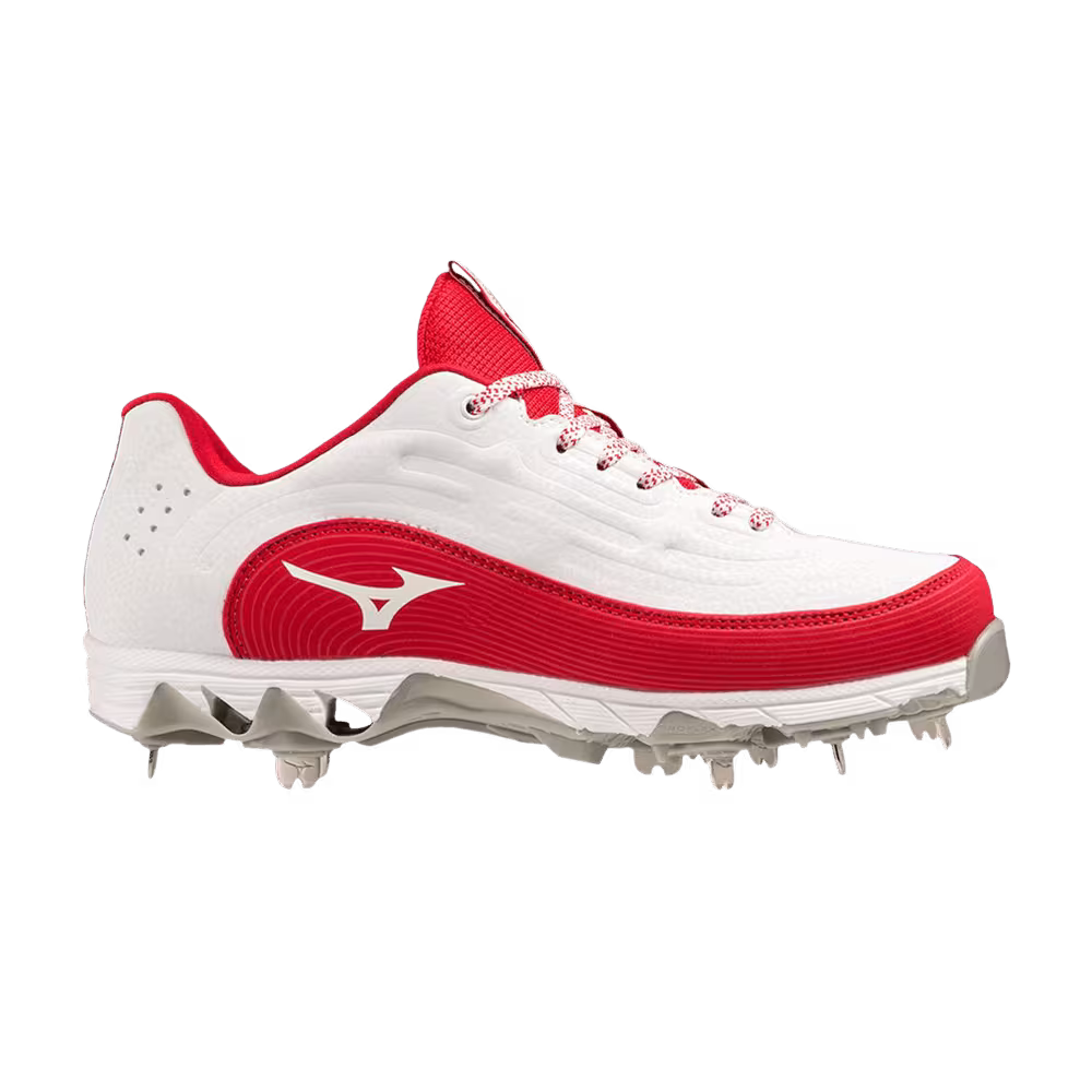 Mizuno Women's 9-Spike 8 Low White Red