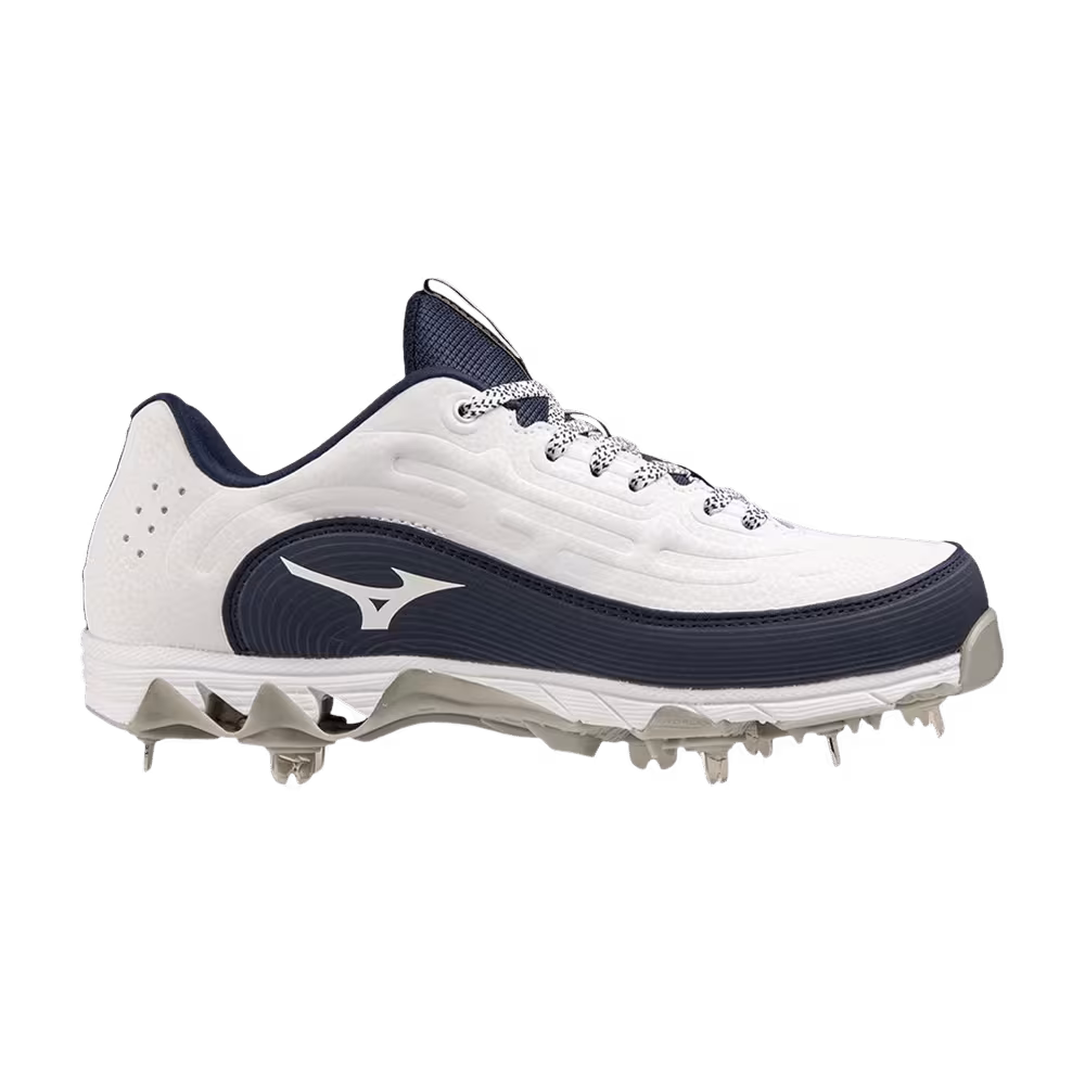 Mizuno Women's 9-Spike 8 Low White Navy