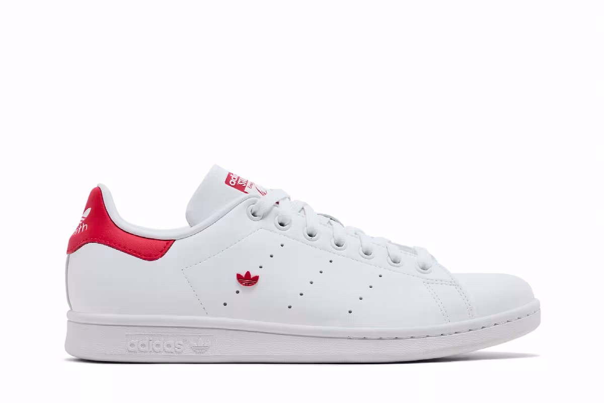 adidas Women's Stan Smith White Active Pink, view 2