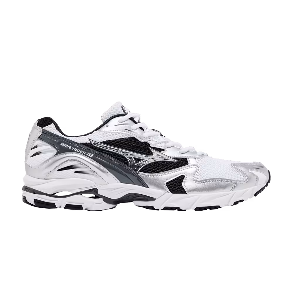 Mizuno Wave Rider 10 White Silver Black