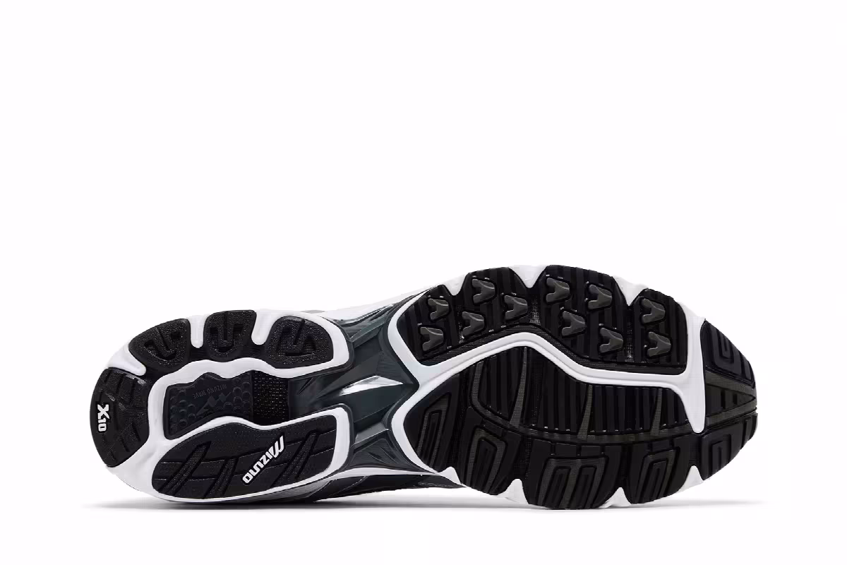 Mizuno Wave Rider 10 White Silver Black, view 5