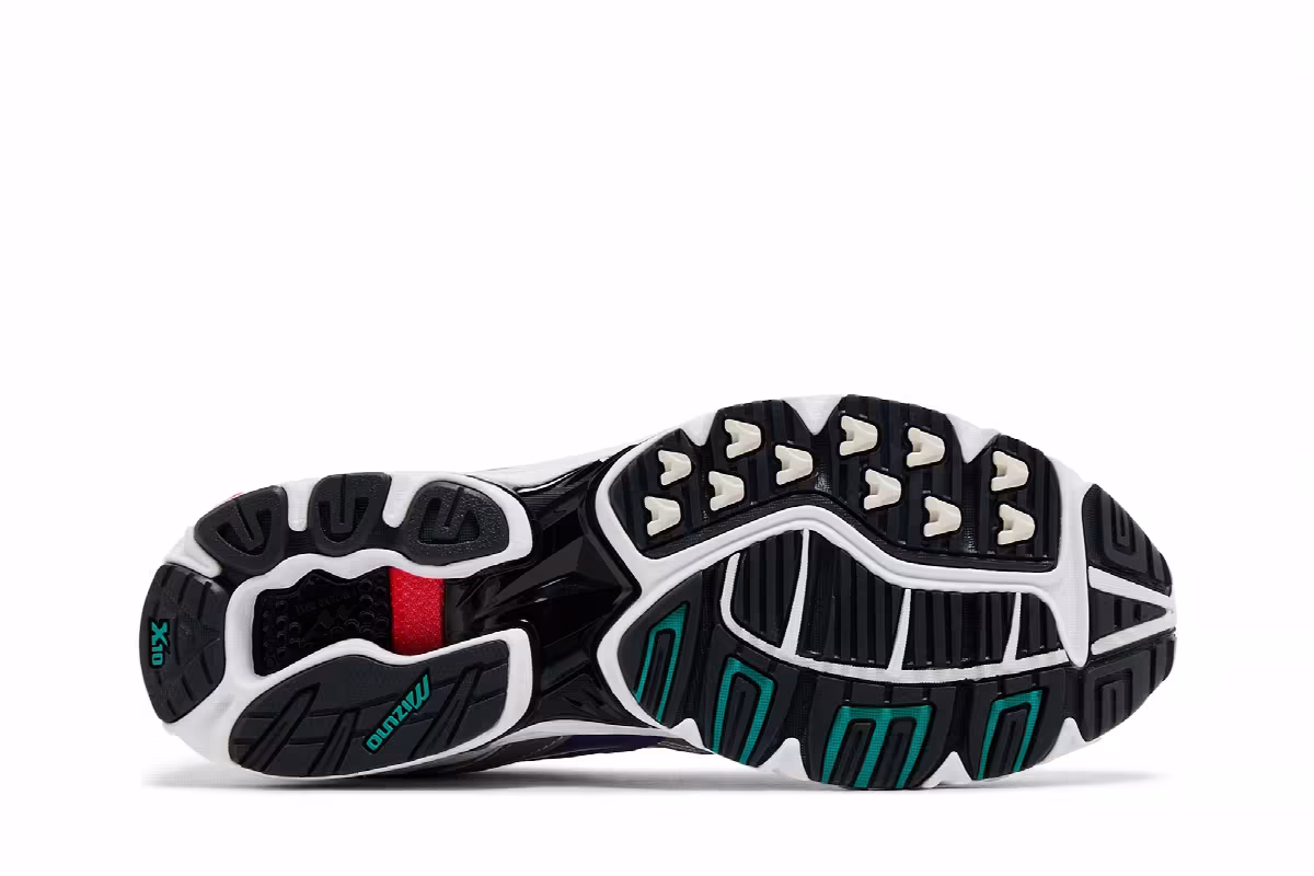 Mizuno Wave Rider 10 White Silver Teal Blue, view 5