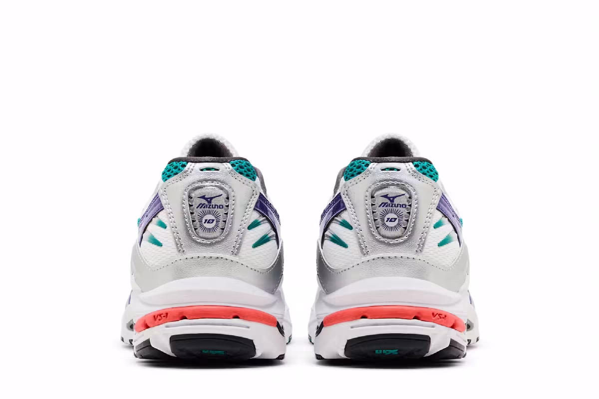 Mizuno Wave Rider 10 White Silver Teal Blue, view 7