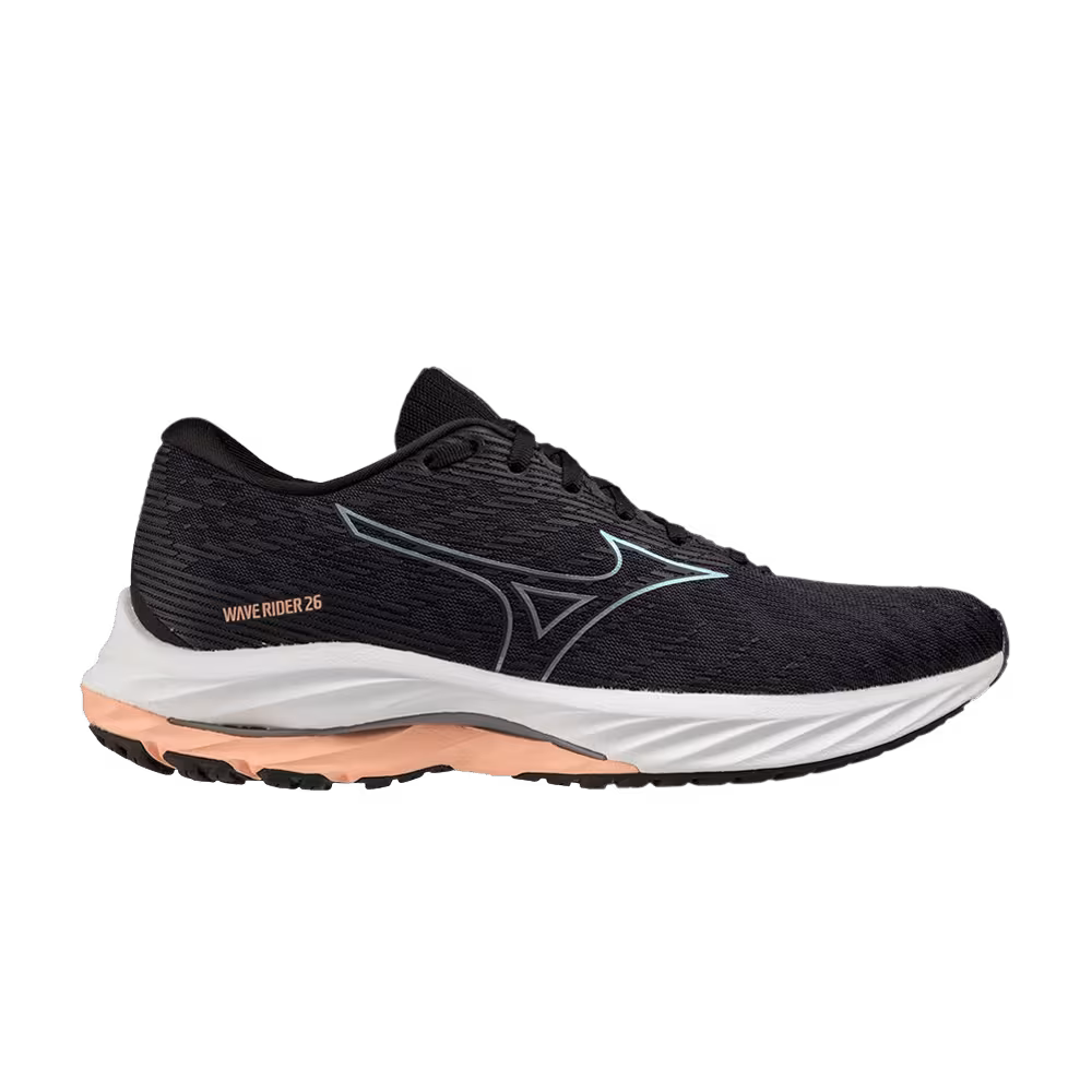 Mizuno Women's Wave Rider 26 Black Salmon