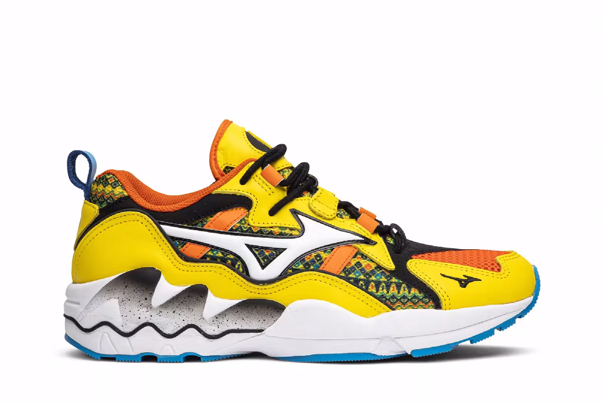 Pardon My French x Mizuno Wave Rider 1 African Fabric, view 2
