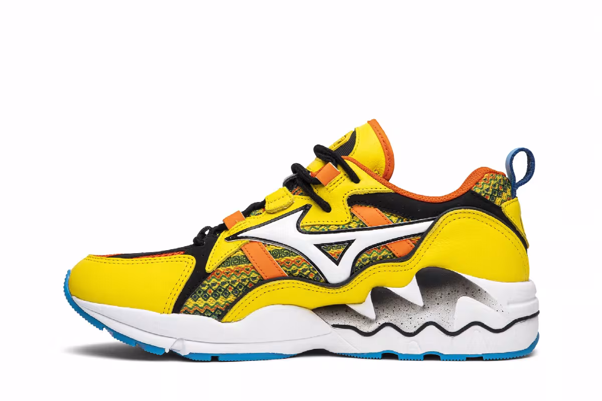 Pardon My French x Mizuno Wave Rider 1 African Fabric, view 4