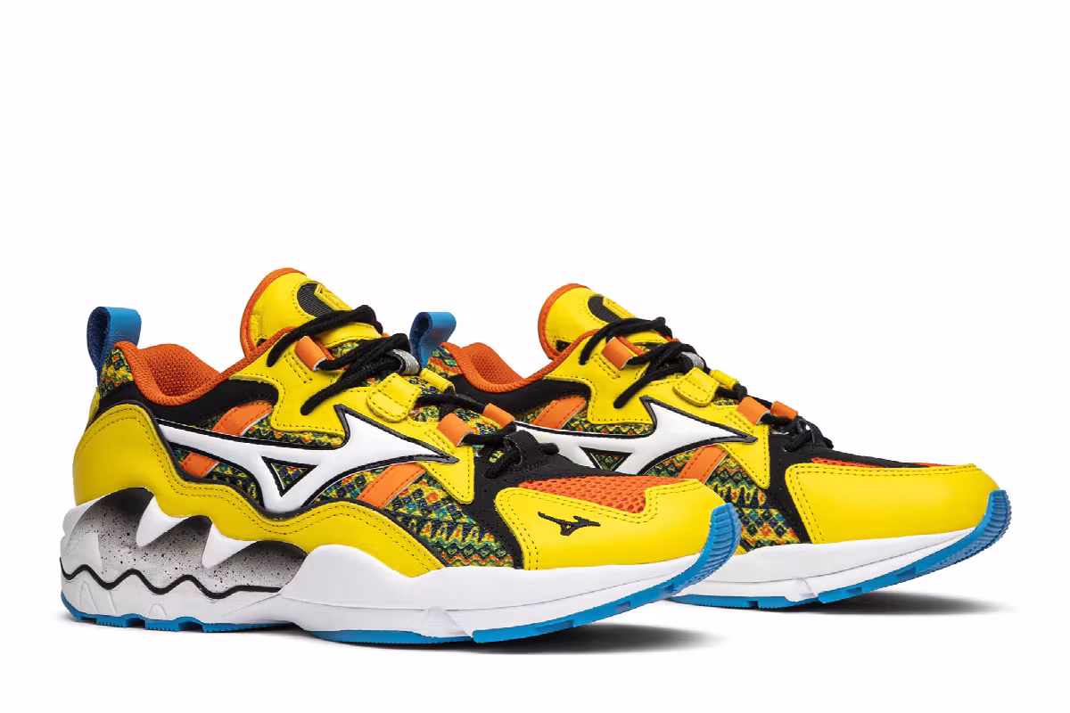 Pardon My French x Mizuno Wave Rider 1 African Fabric, view 9