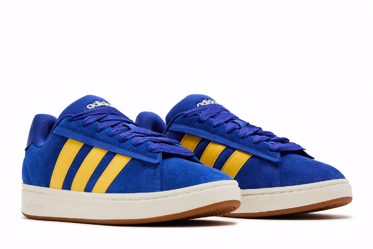 adidas Grand Court Alpha Lucid Blue Utility Yellow, view 9