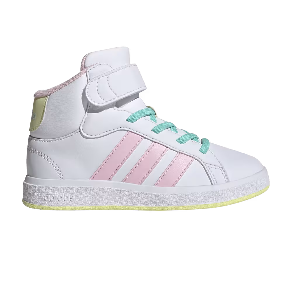 Adidas Grand Court Mid K White Clear Pink Yellow