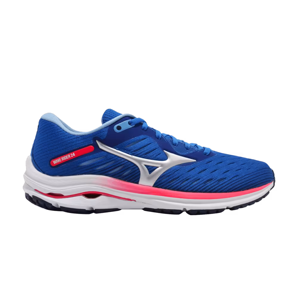 Mizuno Women's Wave Rider 24 Blue Diva Pink