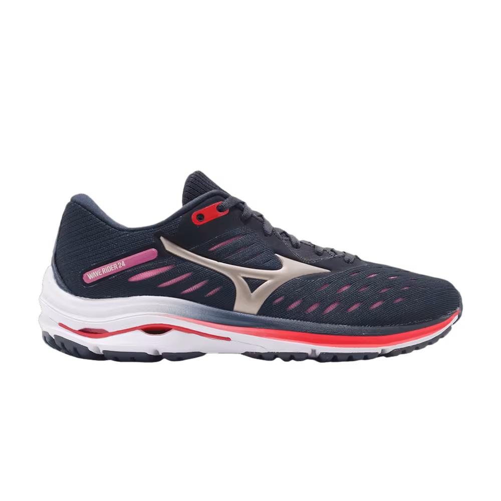 Mizuno Women's Wave Rider 24 Navy Red