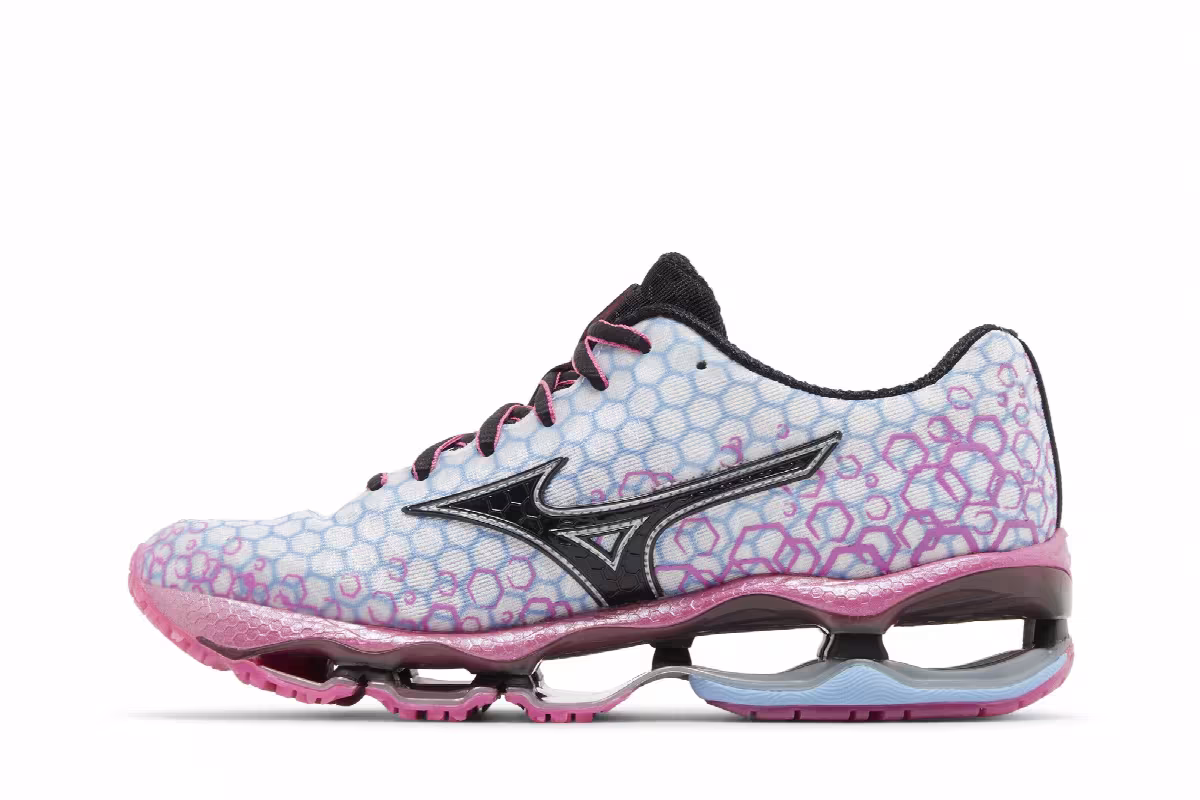 Mizuno Women's Wave Prophecy 3 White Pink, view 4