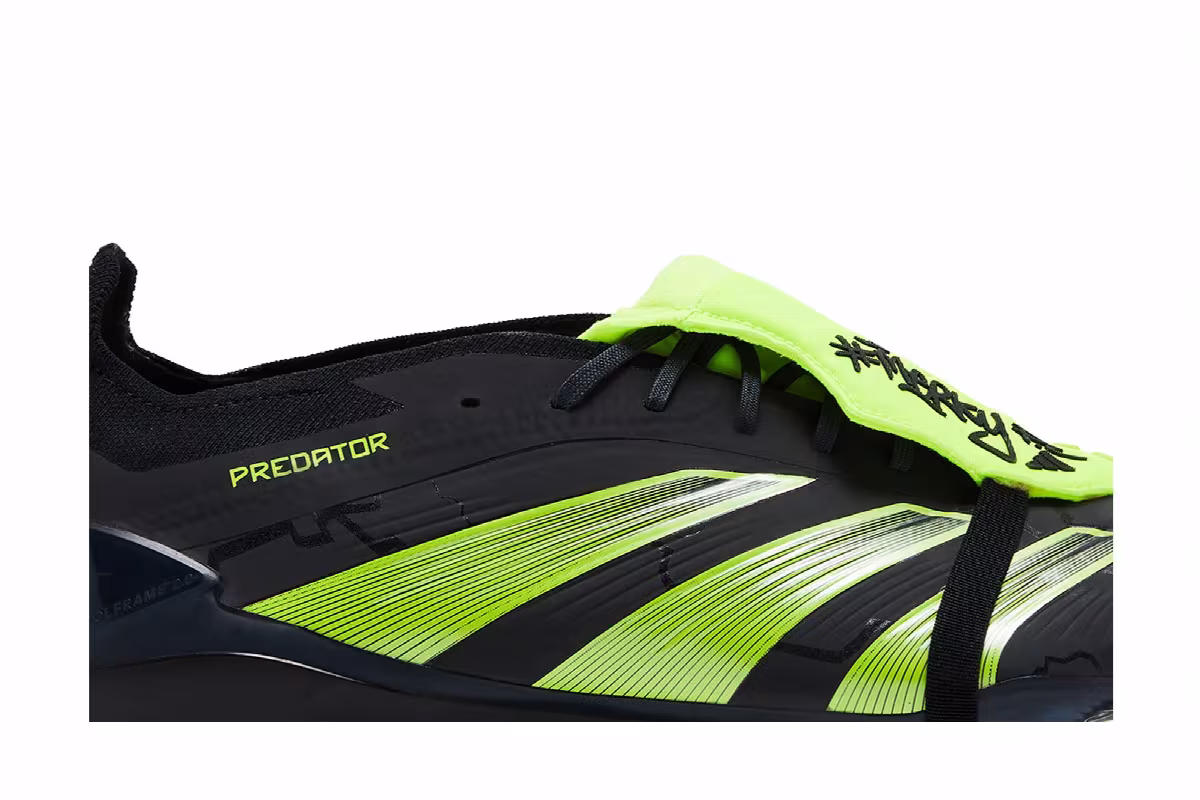 #MerkyFC x adidas Predator Elite Foldover Tongue FG Black Lucid Lemon, view 3