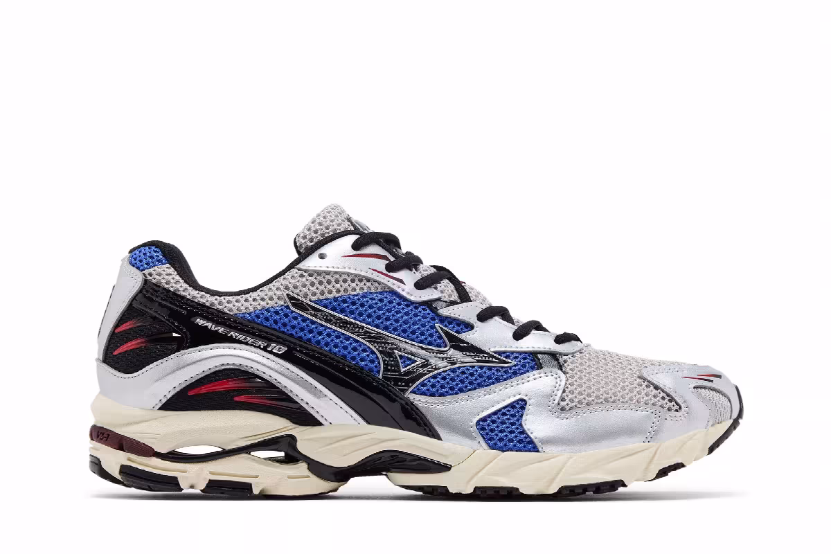Mizuno Wave Rider 10 Harbor Mist Black Dazzling Blue, view 2