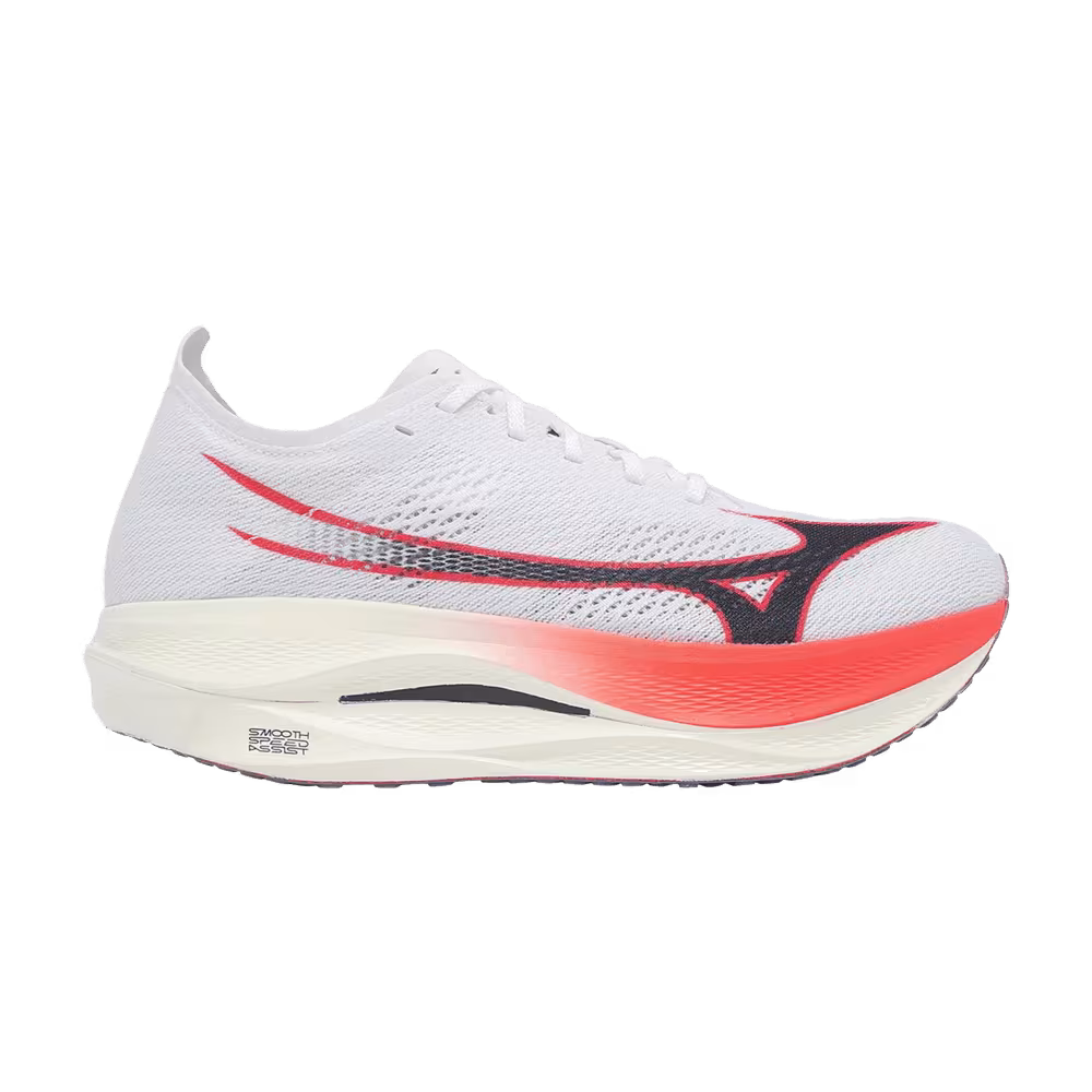 Mizuno Wave Rebellion Pro Low White Baritone Blue Fiery Coral