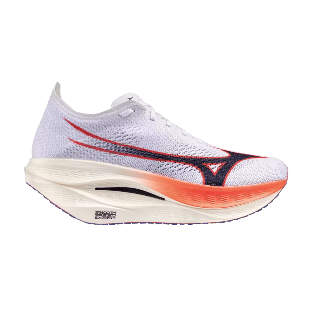 Mizuno Wave Rebellion Pro 3 White Baritone Blue Fiery Coral