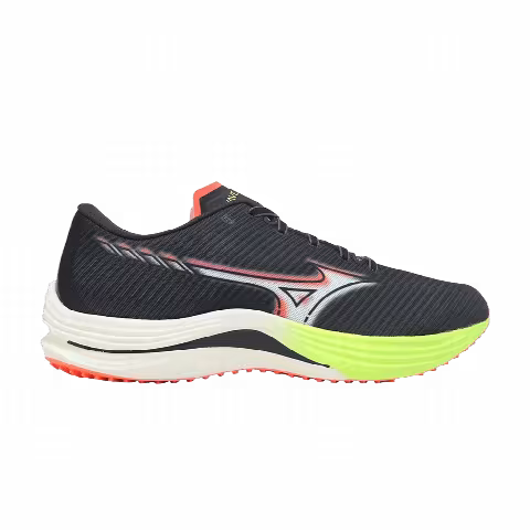 Mizuno Wave Rebellion 'Black White Neo Lime'