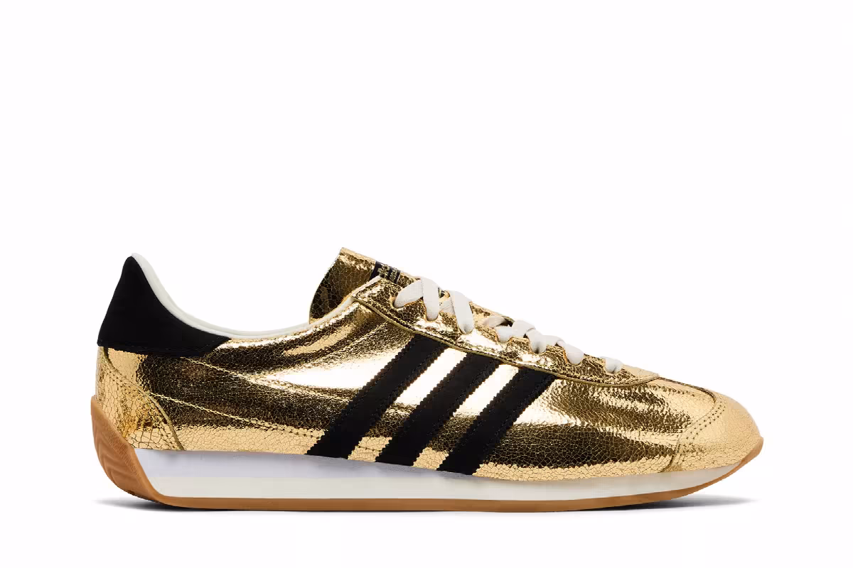 adidas Women's Country OG Gold Metallic Black, view 2