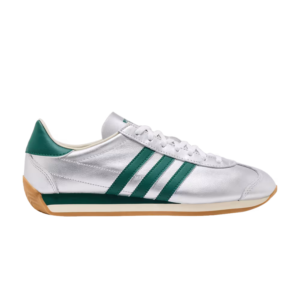 adidas Women's Country OG Silver Metallic Collegiate Green
