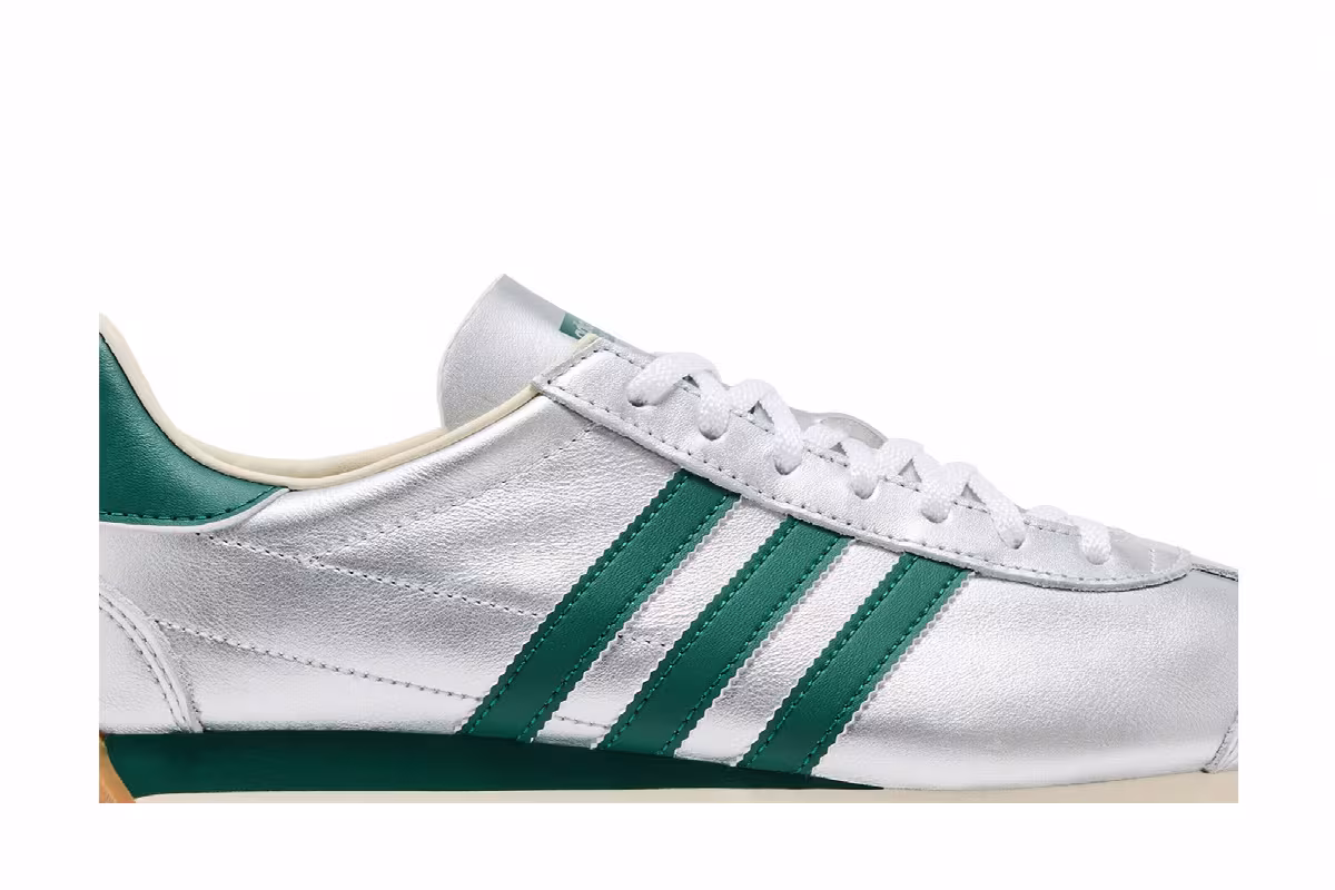 adidas Women's Country OG Silver Metallic Collegiate Green, view 3