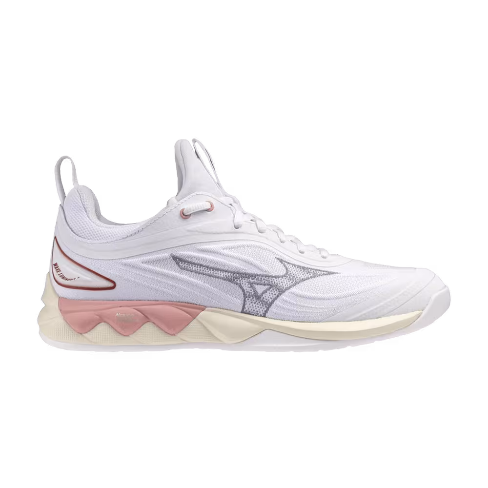 Mizuno Women's Wave Luminous 3 White Grey Pink