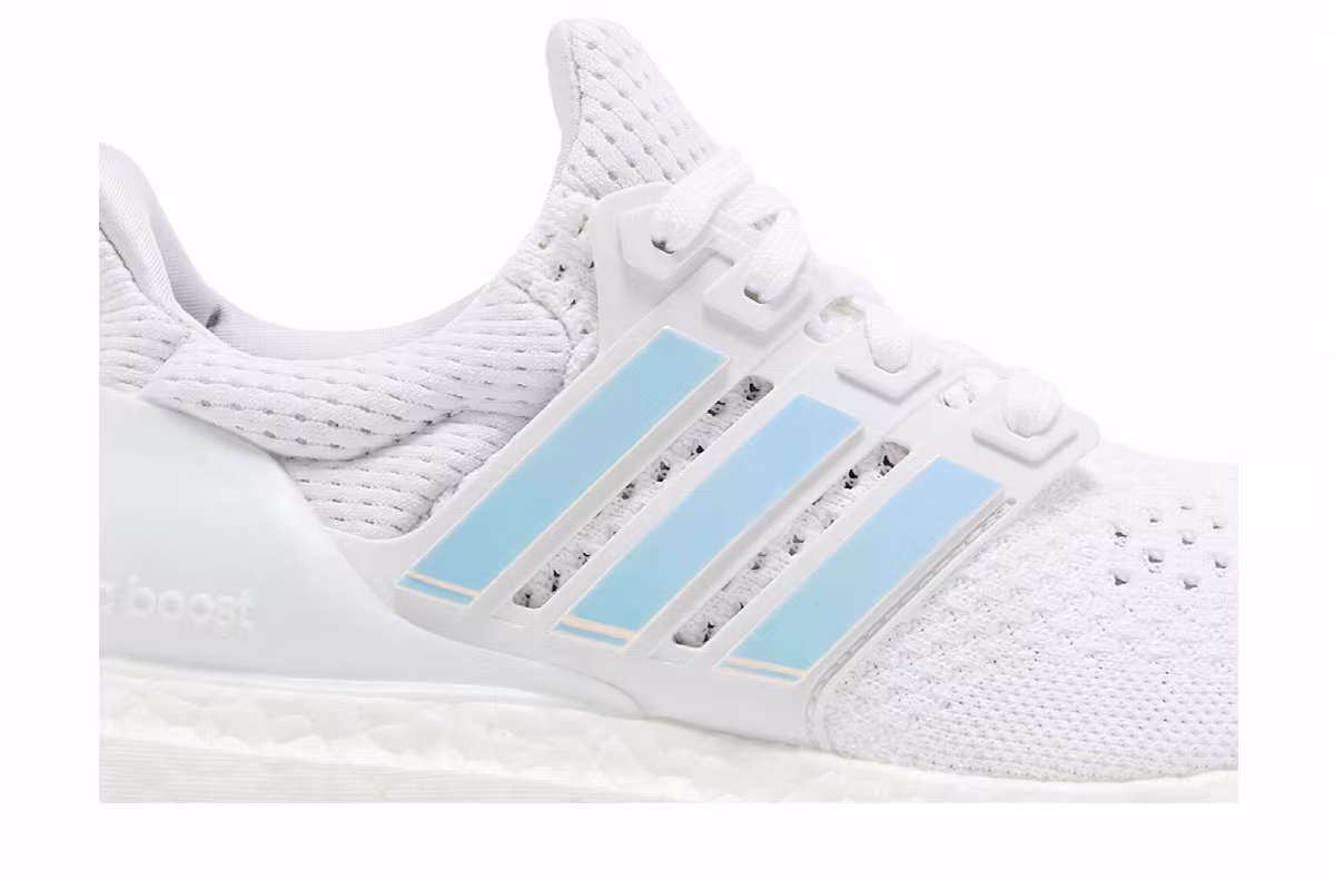 adidas Women's UltraBoost 1.0 White Blue Spark Metallic, view 3