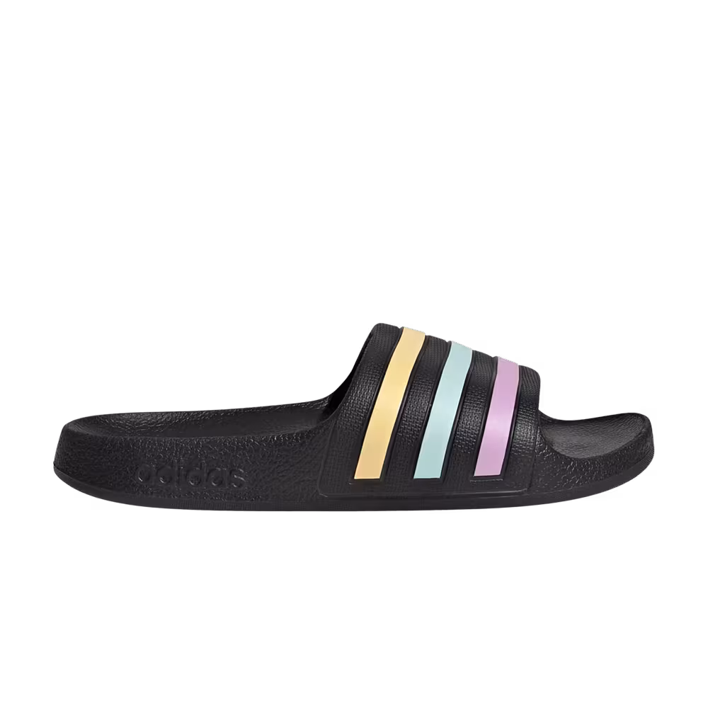 Adidas Adilette Aqua Slide K Black Orange Tint Halo Mint